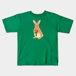 Rabbit with Roses Kids T-Shirt